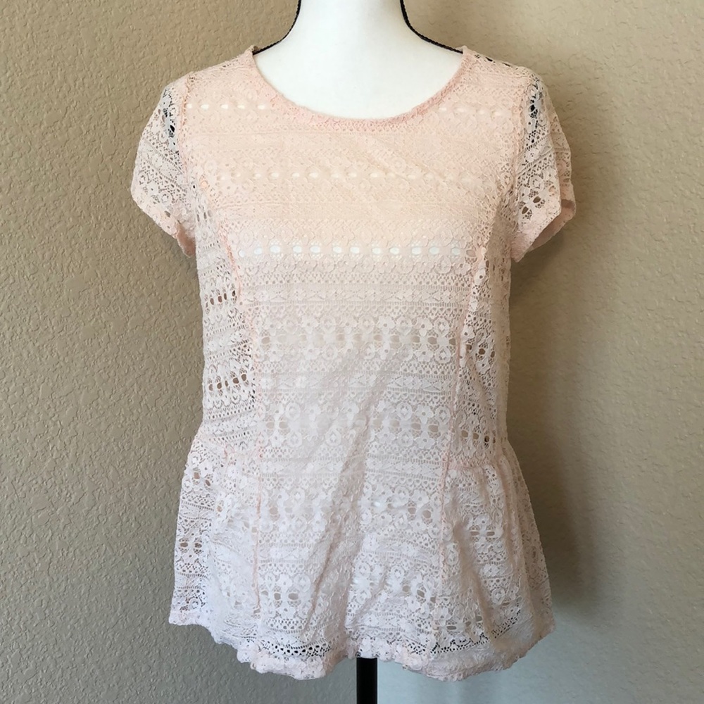 Lauren Conrad Lace Pink Blouse
